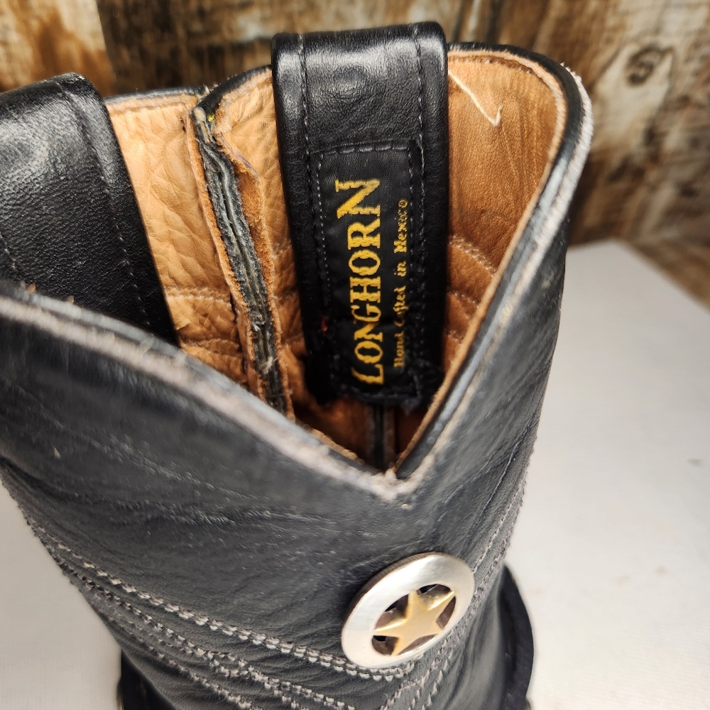 Vtg Leather Boot Cowhide Concho Western Beer Can Bottle Holder Koozie Set Pair - Picture 4 of 16